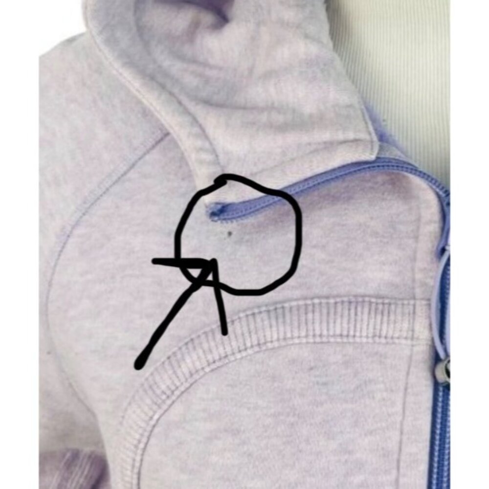 Vtg Y2K Lululemon Heathered Purple Fleece Lined Scuba Hoodie | Athleisure Preppy - Picture 4 of 16